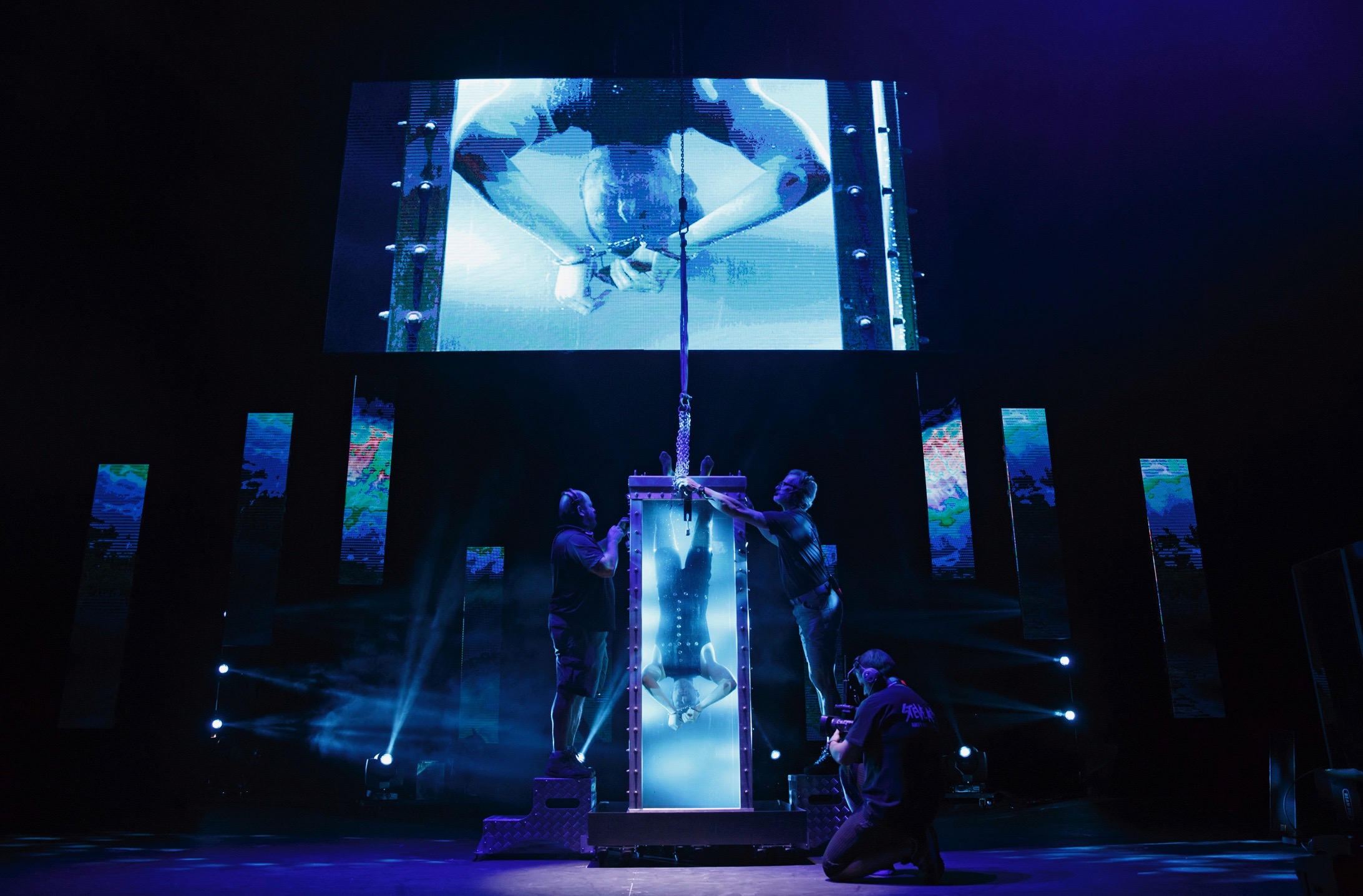 Illusionists, The: ? Witness the Impossible Marquis Theatre Synopsis: Seven illusionists enact mind-bending acts of magic and illusion; many have never been seen before. This critically acclaimed production is a mix of outrageous, jaw-dropping acts of grand illusion, levitation, mind-reading, disappearance and a full-view water escape.  Cast List: The Manipulator, Yu Ho-Jin The Anti-Conjuror, Dan Sperry The Trickster, Jeff Hobson The Escapologist, Andrew Basso The Inventor, Kevin James The Warrior, Aaron Crow The Futurist, Adam Trent